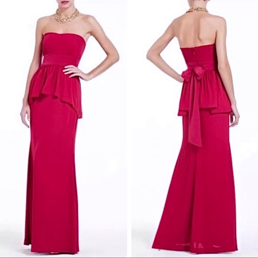 BCBGmaxazria Ruella Pink Silk Formal Dress Womens Size 8 Frayed Prom Homecoming